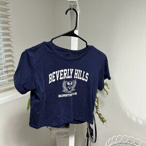 Navy Blue Beverly Hills Badmiton Club Crop Top